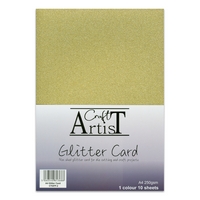 Craft Artist A4 Glitter Card - Gold