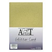 Craft Artist A4 Glitter Card - Gold Craft Artist A4 Glitter Card - Gold