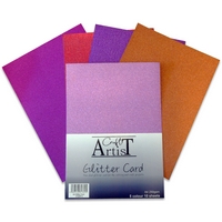 Craft Artist A4 Glitter Card - Warm Tones