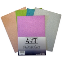 Craft Artist A4 Glitter Card - Cool Tones