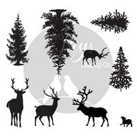 NEW Two Jays Finger Stamps - Trees & Deers