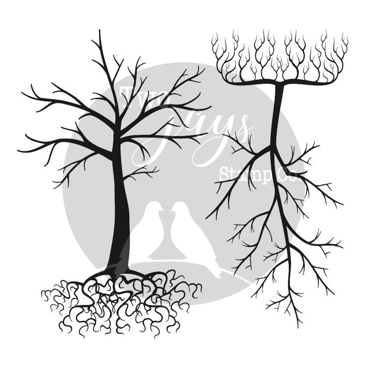 Two Jays Finger Stamps - Rooted Trees (2pcs)
