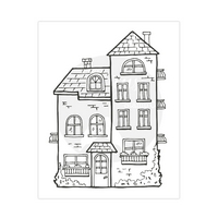 Two Jays Stamps - Tall House