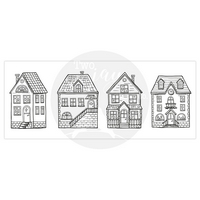 Two Jays Stamps - Small Houses Two Jays Stamps - Small Houses