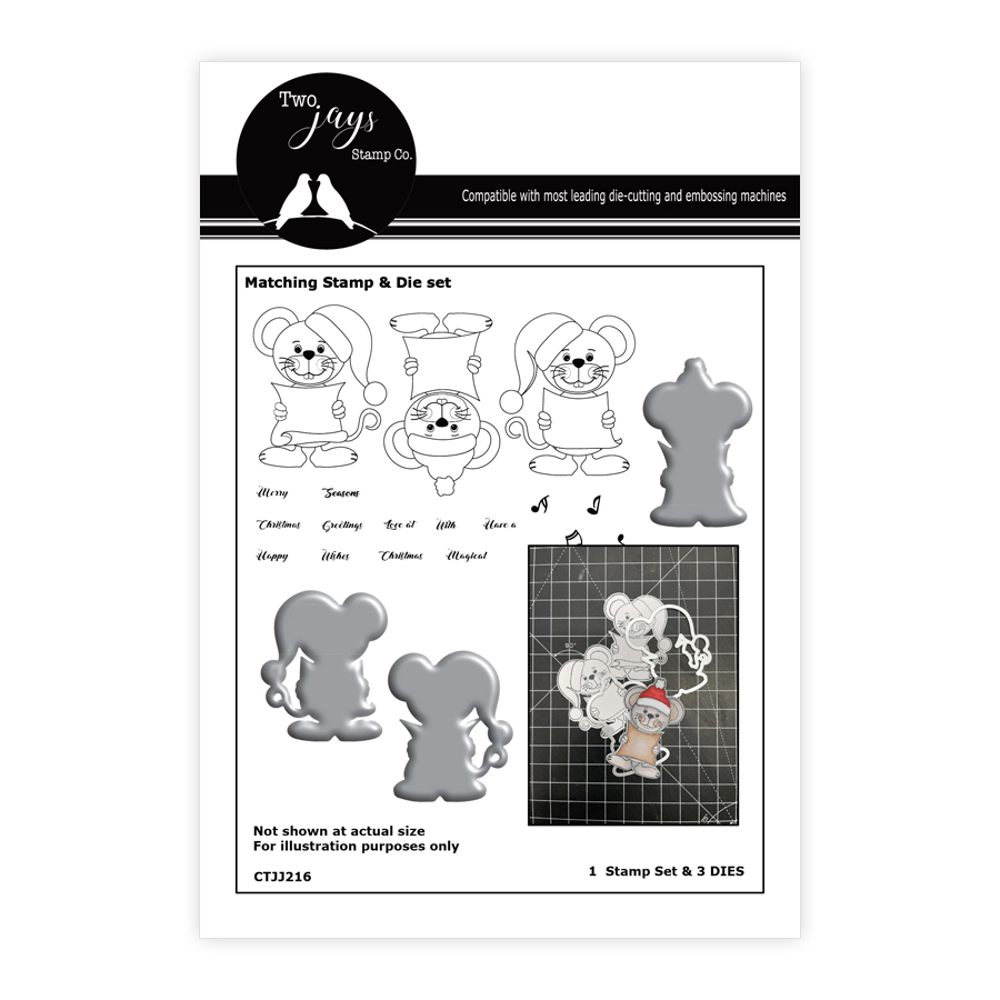 Two Jays Stamps Cutting Die & Stamp - Singing Mice