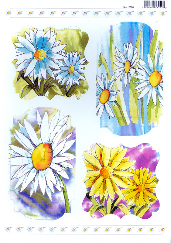A4 Card Toppers - Flowers 5