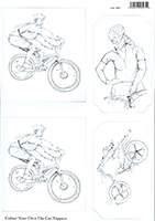 A4 Card Toppers Colour Your Own - Cyclist
