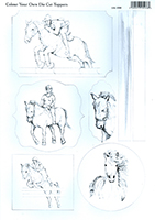 A4 Card Toppers Colour Your Own - Horse Riding