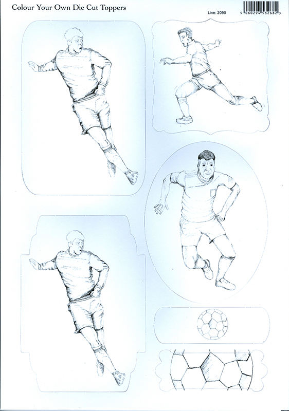 A4 Card Toppers Colour Your Own - Football