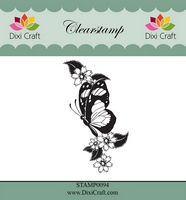 50% OFF Dixi Craft Clearstamp - Butterfly & Flowers