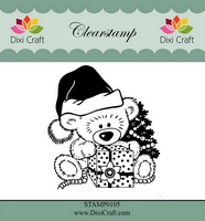 50% OFF Dixi Craft Clearstamp - Christmas Teddy Bear