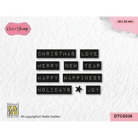 NEW Nellie Snellen Text Clear Stamp - Christmas Love Typed