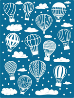 Cheery Lynn Designs Embossing Plate - Hot Air Balloons and Clouds