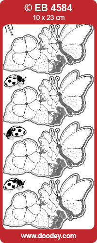 SALE Embroidery Stickers - Butterfly with Petunia (Pack of 10)