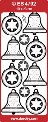 SALE Embroidery Stickers - Christmas Bauble Bell (Pack of 10)
