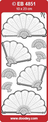 SALE Embroidery Stickers - Fan (Pack of 10)
