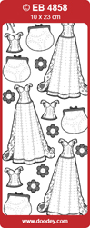 SALE Embroidery Stickers - Evening Dress (Pack of 10)