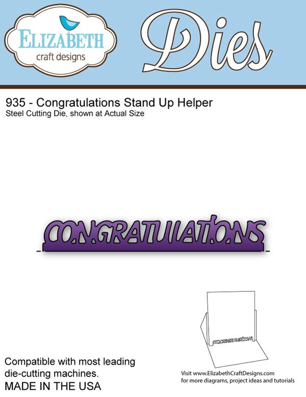 75% OFF  Elizabeth Craft Designs - Congratulations Stand Up Helper