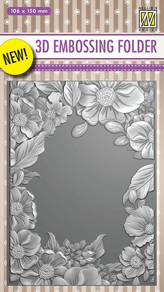 Nellie Snellen 3D Embossing Folder - Flower Frame