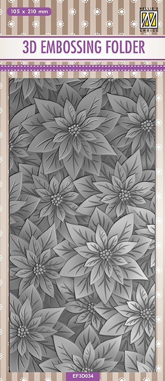 Nellie Snellen 3D Embossing Folder Slimline - Poinsettia