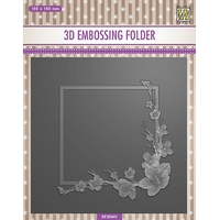 Nellie Snellen 3D Embossing Folder Square Frame - Blossom