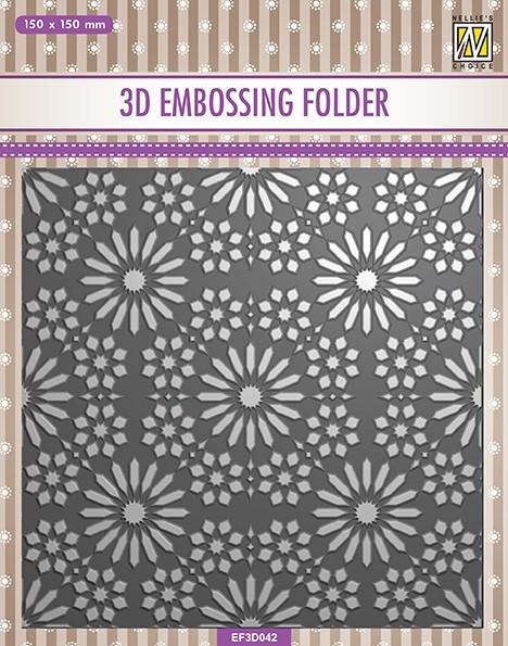 Nellie Snellen 3D Embossing Folder Square Frame - Flower Pattern