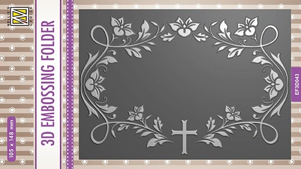 Nellie Snellen 3D Embossing Folder - Blooming Twigs with Cross