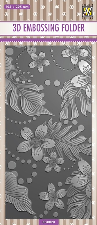 Nellie Snellen 3D Embossing Folder Slimline - Leaves & Flowers