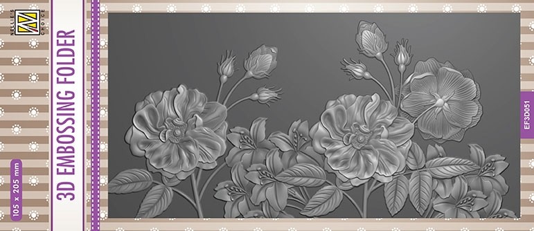 Nellie Snellen 3D Embossing Folder Slimline - Wild Roses