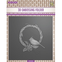 Nellie Snellen 3D Embossing Folder - Square Christmas Bird