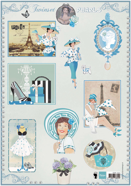 Marianne Design Decoupage Sheets - Twinsets & Pearls Blue