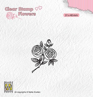 Nellie Snellen Clear Stamp Flowers - Rose Twig