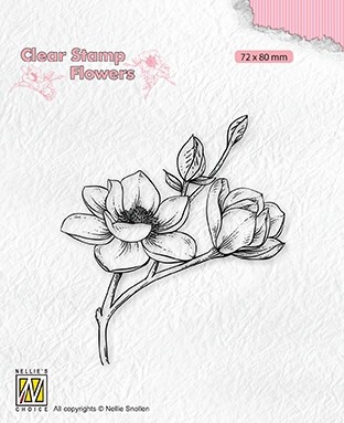 Nellie Snellen Clear Stamp Flowers Blooming Branch - Magnolia