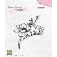 Nellie Snellen Clear Stamp Flowers Blooming Branch - Magnolia