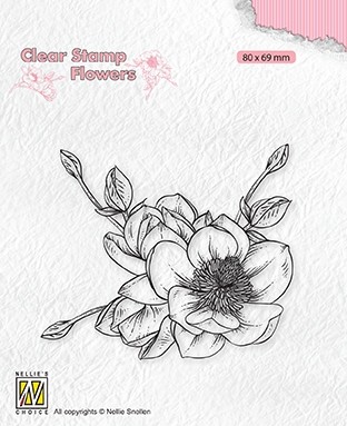 Nellie Snellen Clear Stamp Flowers Blooming Branch - Magnolia Flower
