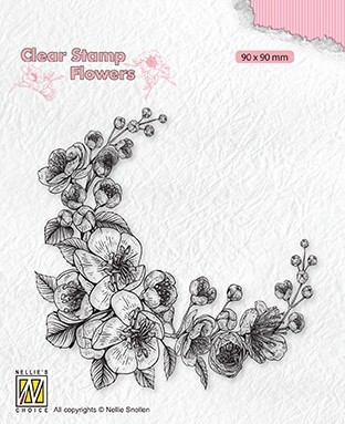 Nellie Snellen Clear Stamp Flowers Blooming Branch - Blossom Corner