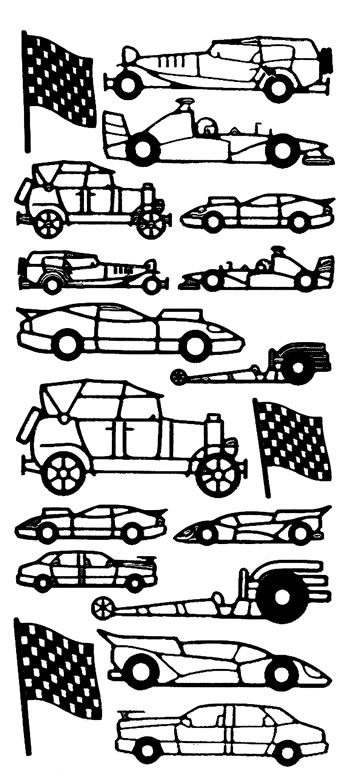 Peel Off Sticker - Racing Cars