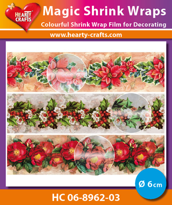 Magic Shrink Wraps Metalic - X-mas Flowers Ø 6cm Magic Shrink Wraps Metalic - X-mas Flowers Ø 6cm