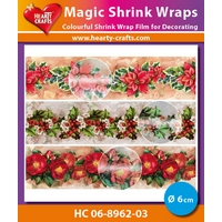 Magic Shrink Wraps Metalic -  X-mas Flowers  6cm