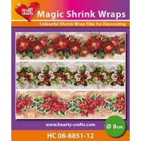 Magic Shrink Wraps - X-mas Flowers Ø 8cm Magic Shrink Wraps - X-mas Flowers Ø 8cm