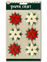 Paper Craft Dimensional Stickers - Poinsettias (Red/White)