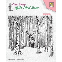 Nellie Snellen Clear Stamp Idyllic Floral Scenes - Deer in Forest