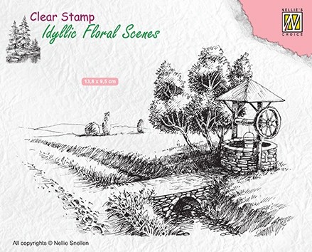Nellie Snellen Clear Stamp Idyllic Floral Scenes - Well