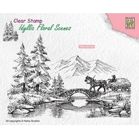 Nellie Snellen Clear Stamp Idyllic Floral Scenes - Horse and Cart