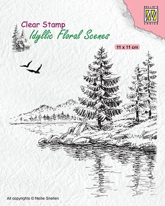 Nellie Snellen Clear Stamp Idyllic Floral Scenes - Winter Water's Edge