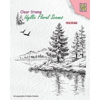 Nellie Snellen Clear Stamp Idyllic Floral Scenes - Winter Water's Edge