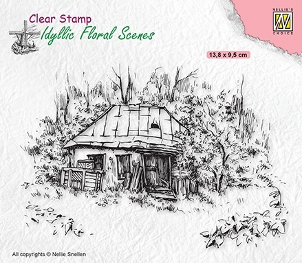 Nellie Snellen Clear Stamp Idyllic Floral Scenes - Old Cottage