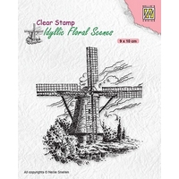 Nellie Snellen Clear Stamp Idyllic Floral Scenes - Wind-mill