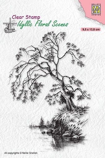 Nellie Snellen Clear Stamp Idyllic Floral Scenes - Tree on Waterside