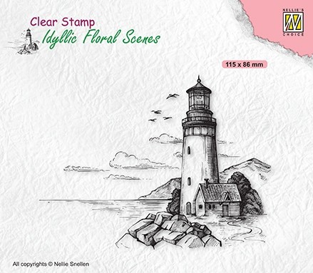 Nellie Snellen Clear Stamp Idyllic Floral Scenes - Lighthouse